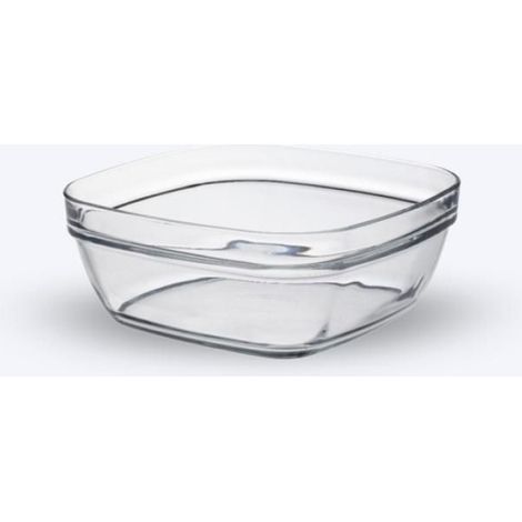 Lys - Saladier carré en verre transparent 14 cm - 61 cl (1/2)