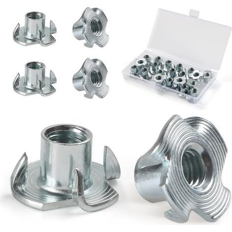 Galvanized carbon steel claw nuts M4, M5, M6, M8, M10 – Strong furniture fastening – Pack of 110 (1/5)