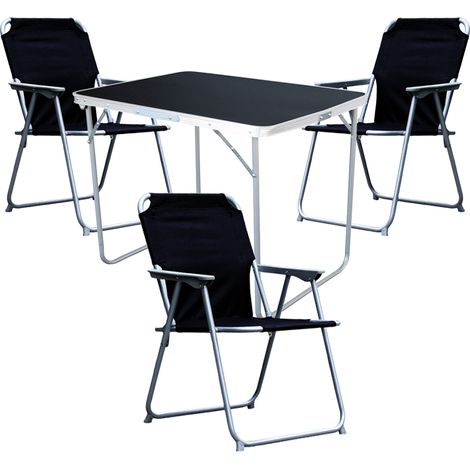4-tlg Campingsessel schwarz + Campingtisch-MMC330870B+3xMPO2600S (1/4)