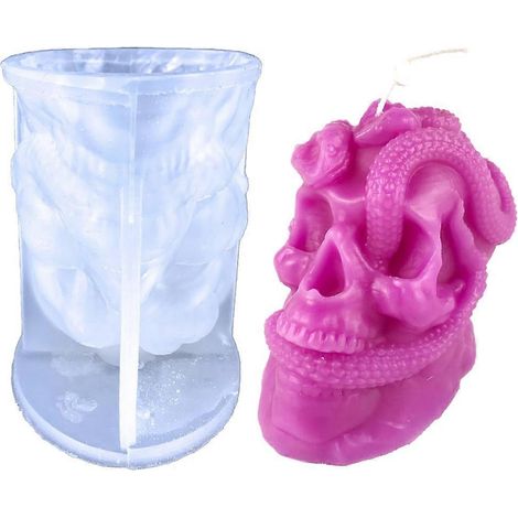 Silikonformen in Totenkopfform, dekorative Epoxidharzform zur Kerzenherstellung.