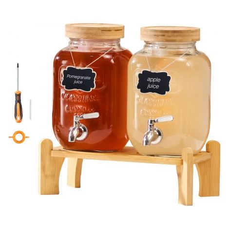 Distributeur de Boissons Capacité de 3 - 8 L 2PCs Fontaine à Eau (1/5)