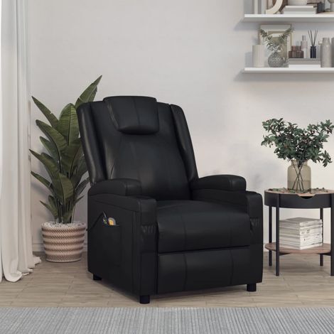 Fauteuil de Massage électrique Relaxation Fauteuil de Luxe Noir Similicuir -BV71740 (1/5)