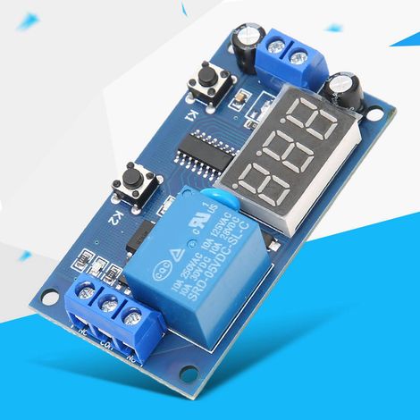 Module de temporisation multifonction 5 V CC avec interrupteur, commande de relais et affichage LED numérique (1/5)