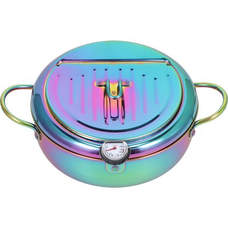 Friteuse en acier inoxydable avec thermomètre 3,2 l, marmite antiadhésive, accessoire d'ustensiles de cuisine