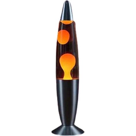 Orangefarbene Lavalampe mit Sockel aus einer Legierung, 33 cm, mit flüssigkeitsgefüllter Leuchte für Schlafzimmer, Wohnzimmer und als Dekoration für Ihr Zuhause.