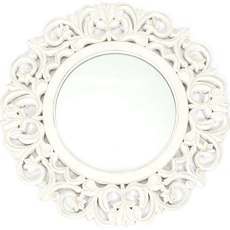 Specchio scolpito, bianco, stile Luigi XIV, ANTICATO (1/4)