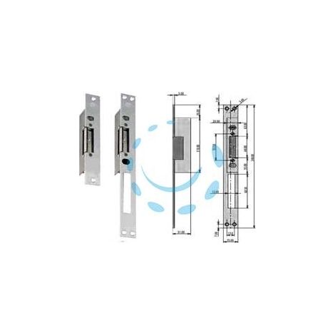 INCONTRO ELETTRICO 12V CON FERMO SERIE 6000 - frontale lungo cm.25 (6200/1)