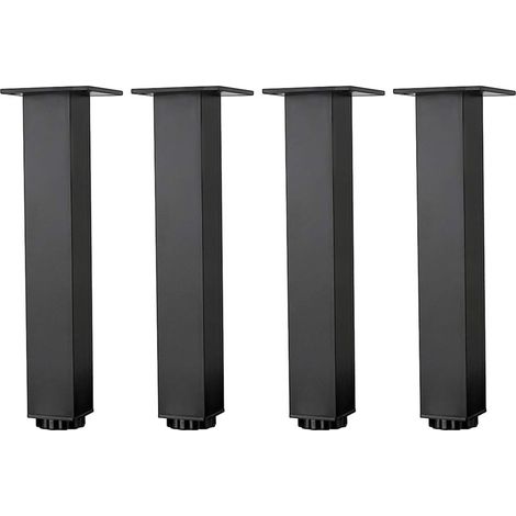 GDHZS-  Pieds de Meubles en Alliage D'aluminium Réglables en Hauteur,Pieds de Table Basse de Canapé,Pieds D'armoire de Salle de Bain de Lavabo,Noir,4 Pièces (25cm/9.8in) (1/5)