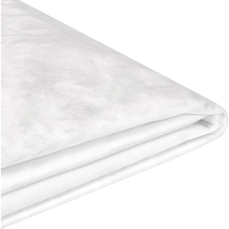 Funda reemplazable en terciopelo blanco para cama 180 x 200 cm desmontable lavable Fitou (1/5)