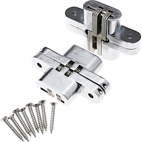 Lot de 2 charnières invisibles pour porte pliante en bois et acier inoxydable (1/5)