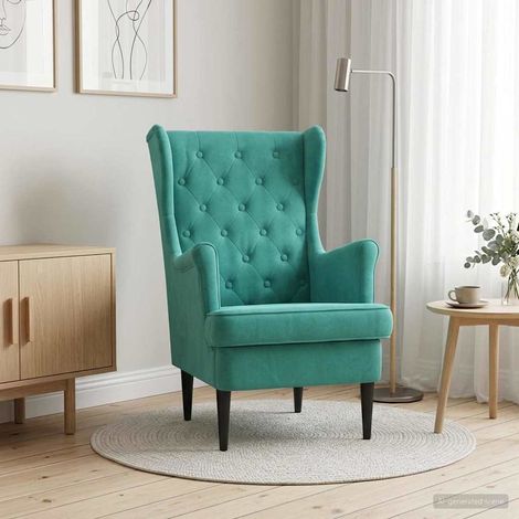 vidaXL Fauteuil Turquoise Velours