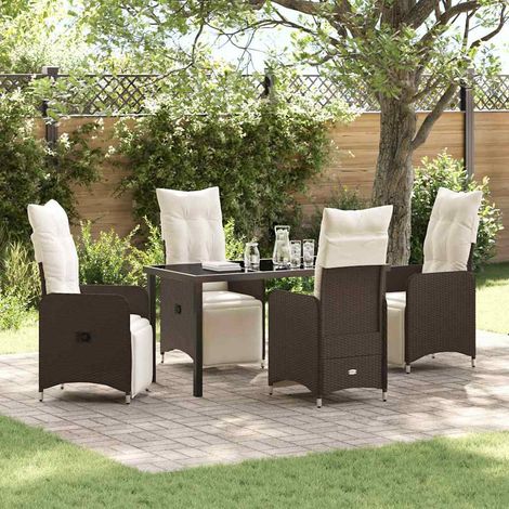Set da Pranzo per Giardino 5 pz Marrone polyrattan vidaXL (1/5)