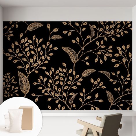Papier peint intissé décoratif avec motifs pour salon et chambre a motif - Colle incluse gratuite Élégance botanique 152x104 cm (1/5)