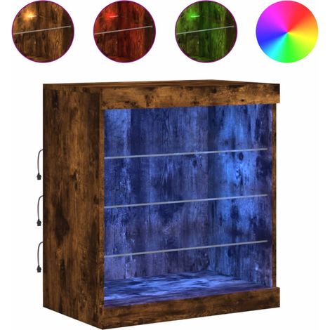 Maison Exclusive - Credenza con Luci LED Rovere Fumo 60,5x37x67 cm