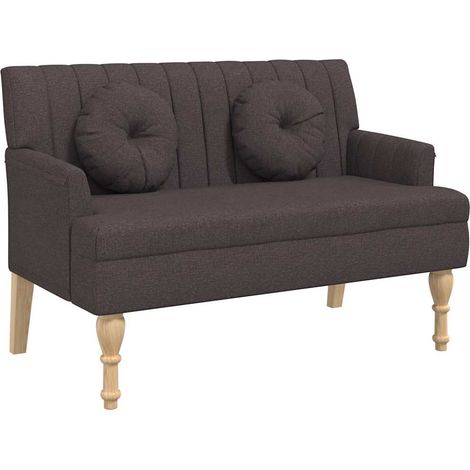 vidaXL Banco con cojines tela marrón oscuro 113x64,5x75,5 cm (1/2)