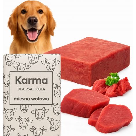 10 KG DI CARNE CONGELATA PER CANI - 100% MANZO DISOSSATA, cibo umido in cubetti BARF