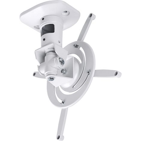 Support de plafond universel pour projecteur : rotation à 360° (±25°), supporte jusqu’à 15 kg, hauteur sous plafond requise : 215 mm, blanc. (1/4)