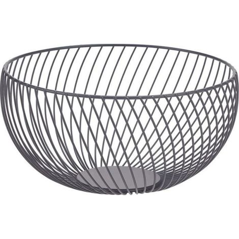 Corbeille À Fruits - Métal Peint Noir - 26x26x13 cm - Design Ajouré Ventilé - 1 Pièce (1/5)