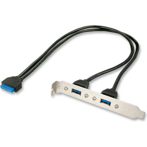 LINDY USB 2.0 Adapter  LINDY USB 3.0 Slotblech-Adapter 40.00 cm