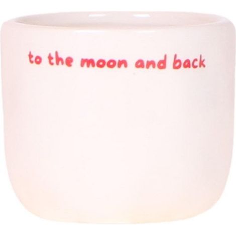 Cache-pot décoratif en céramique brillante blanc et rouge To the moon and back Ø 6 cm - PANGIVO (1/5)
