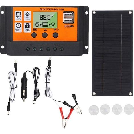 Kit de Panneau Solaire 600 W avec Contrôleur de Charge 100 A 18 V pour Système de Chargement Solaire pour Camping-Car, Bateau, Remorque en Plein Air (1/2)