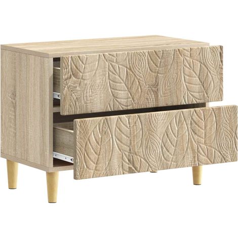 vidaXL Bedside Table Sonoma Oak 62 x 34.5 x 48 cm Engineered Wood