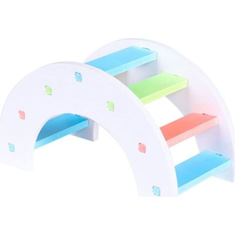 Structure d'escalade colorée pour souris, idéale pour les petits animaux de compagnie qui souhaitent se dépenser et jouer. Sa conception en échelle convient aux hamsters nains, aux gerbilles et autres (1/4)