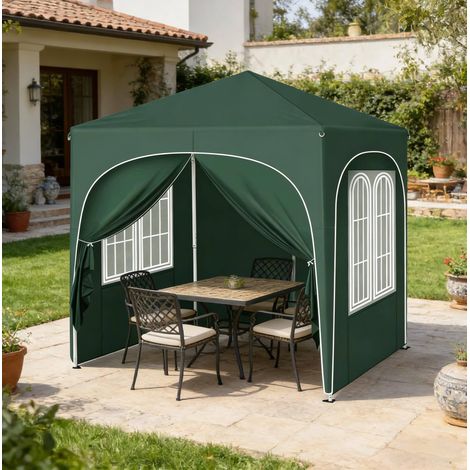 Pabellón jardín plegable 2x2 m impermeable OKMYHOME (1/5)