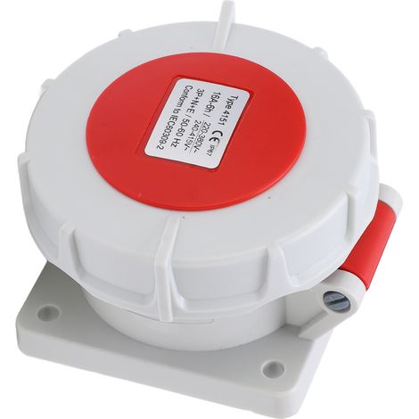 Prise industrielle étanche conforme à la norme européenne, installation haute puissance, fiche droite, IP67 16A, 220-380V/240-415V, 5 broches AJ-4151 (1/5)