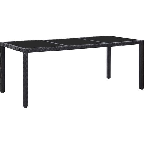 Maison Exclusive - 9-tlg. Garten-Essgruppe Poly Rattan Schwarz (1/5)