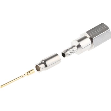 Connecteur coaxial RS PRO Mâle Droit, raccordement A sertir 50O Montage sur câble ( Prix pour 1 ) (1/2)