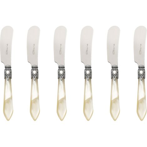 Bugatti oxbam n3232 Oxford – Set di Posate, 6 coltelli per spalmare in Acciaio/ABS Colore: Avorio 21 x 18 x 3 cm