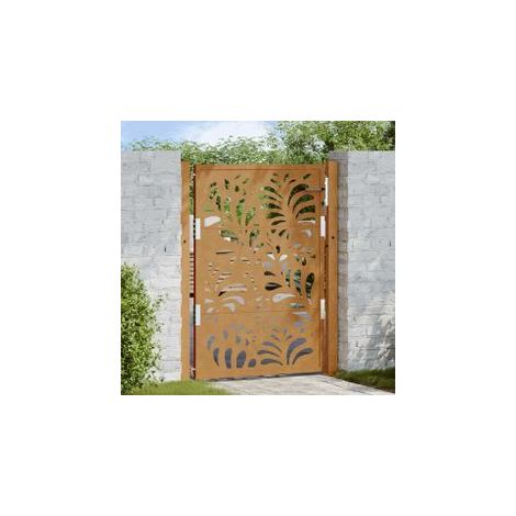 Porte de jardin acier résistant aux intempéries design vagues (1/5)