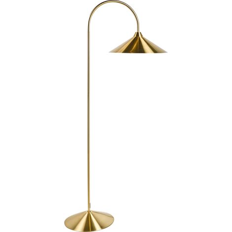 Lámpara de pie estilo moderno sala de estar pantalla y base de metal dorado Savegre (1/5)