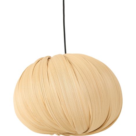 Lámpara colgante de bambú con pantalla de globo tejida estilo boho rústico natural Mngeni