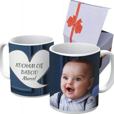 Tazza personalizzata con la tua foto, regalo di Natale per la festa dei nonni.