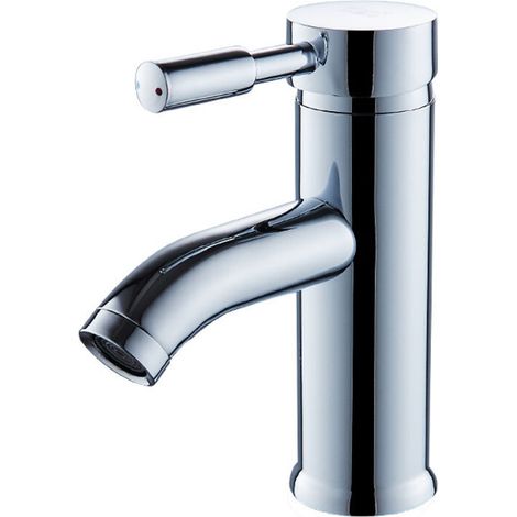 Robinet de salle de bain, robinet de lavabo blanc, robinet de haute qualité, robinet de salle de bain, résistant à l'usure, robinet chaud et froid, acier inoxydable, argent (1/5)