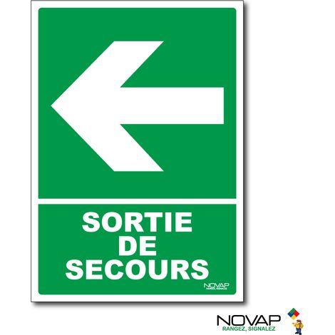 Panneau Sortie de secours à gauche - Rigide A5 - 4600772