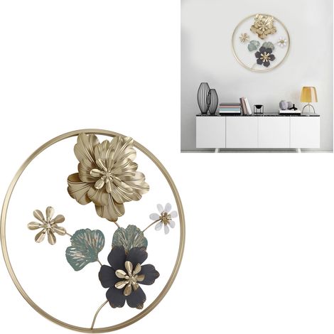 Elegante Wanddekoration aus Eisen in Blumenform – Hängender Blumenhalter aus Eisen – Dekorative Wanddekoration aus Eisen für Schlaf- und Wohnzimmer – Dekorativer Hintergrund aus Eisen in Blumenform (1/5)