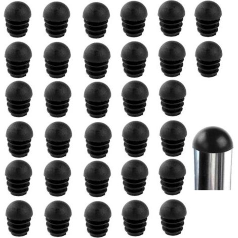 royaluxe-Embout Bouchons pour Tube de Chaise de Rond Noirs Embout Entrant Rond pour Pied de Chaise Embout pied de chaise Caoutchouc pied de chaise Protection 32 Pièces (19mm)