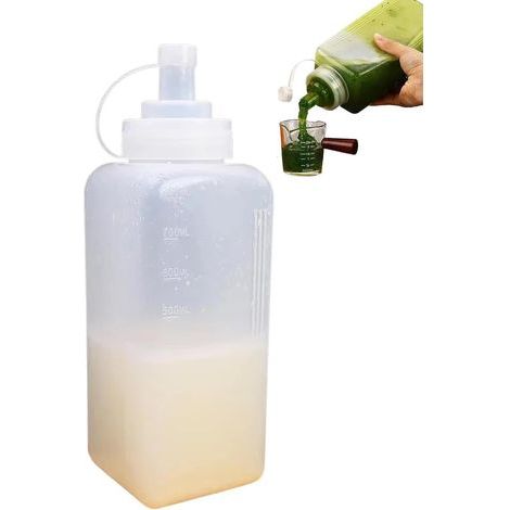 Dispenser flessibile per liquidi - Trasparente, ricaricabile e a prova di perdite - Grande capacità - Ideale per condimenti per insalate, sciroppi, ketchup, spezie (1/5)