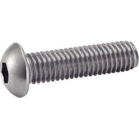 200 Vis à Métaux Tête Bombée Six Pans Creux 6 x 12 mm - ISO 7380-1 - Inox A4 - D-Work