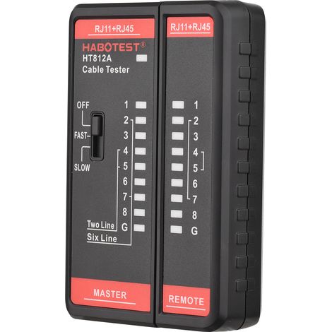 HABOTEST HT812A Testeur Câble Réseau Localisateur Fil Téléphone RJ11 RJ45 Multifonction 2P/4P/6P/8P pour Dépannage Réseau