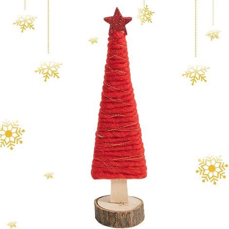 Mini-Weihnachtsbaumschmuck in Rot, aus Polyester, 8 cm lang x 8 cm breit x 25 cm hoch. (1/5)