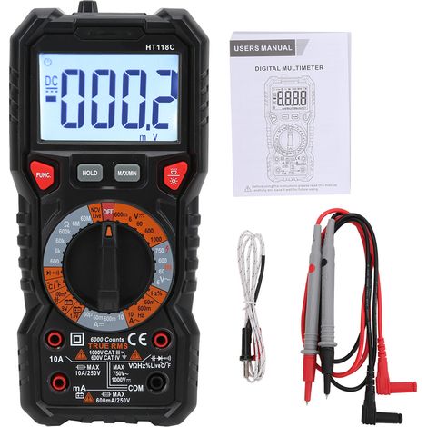 HT118C Multimètre numérique écran digital intelligent anti-brûlure entretien électricien capacimètre (1/5)