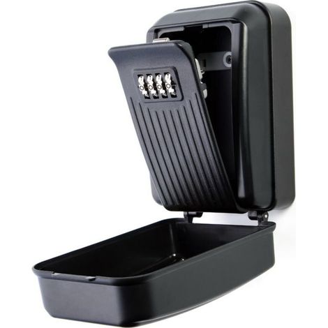 Secure Key Plus Coffre-fort à combinaison – Coffre-fort mural pour clés d'extérieur – Grand espace de rangement interne pour clés de maison ou de bureau avec serrure solide à 4 chiffres (1/5)