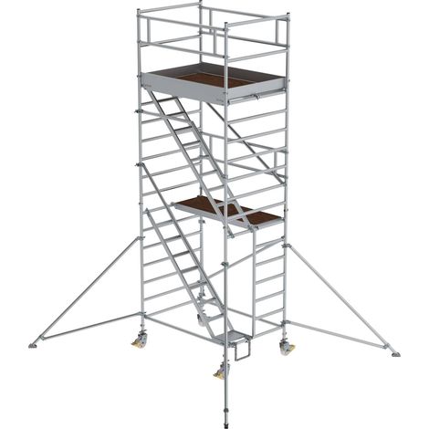 MUNK Rollgerüst mit Schrägaufstiegen 1,35x1,80m Plattform, 6,35m AH (1/2)