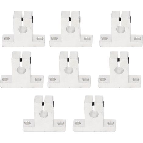 8Pcs Linear Motion Rail Clamping Rod Guide Support Aluminum for Shaft 3D Printer Accessory