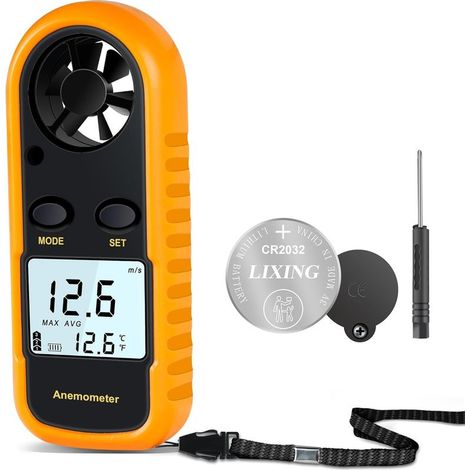 Anemometre Portable Anémomètre Numérique Haute Précision (+/-5%) avec Rétro-éclairage LCD, Anémomètre Portatif pour Extérieur, HAVC, Drones (1/5)