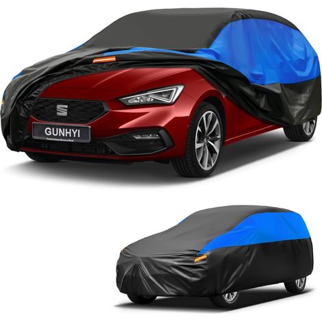 Housse de Voiture Imperméable et Respirante, Bâche pour Seat León, Housse de Voiture Noire et Bleue, Bâche de Garage Complète pour Protéger de la Pluie.,Convient pour SEAT Leon (1/5)